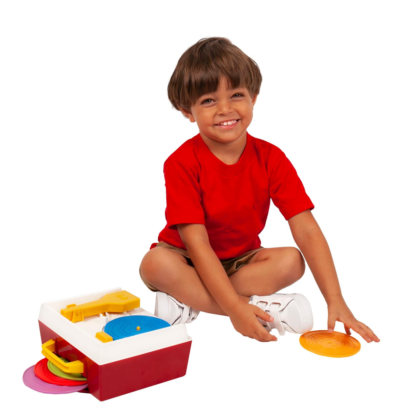 Fisher Price Classics 1697 Musicbox Record Player, baby music toy, interactive learning toy with 10 songs, educational toy, retro toy gift for ages 18 months+