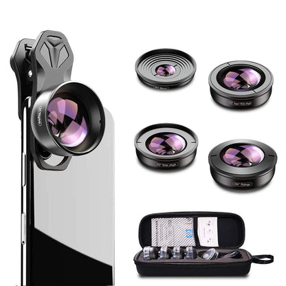 Apexel updated HD Phone Lens Kit-170° super wide angle, 10x macro lens, 2.0X telephoto lens, 110° wide angle, 195° fisheye lens for iPhone, Android, Samsung, and most phones.