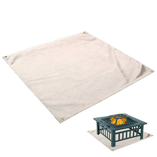 Hggzeg Fire Pit Mat, Grill Mat, fireproof glass mat, heat-resistant grill mat, highly flame-retardant protective mat for floor, patio, deck, lawn, outdoor or camping (size: 100 x 100cm)