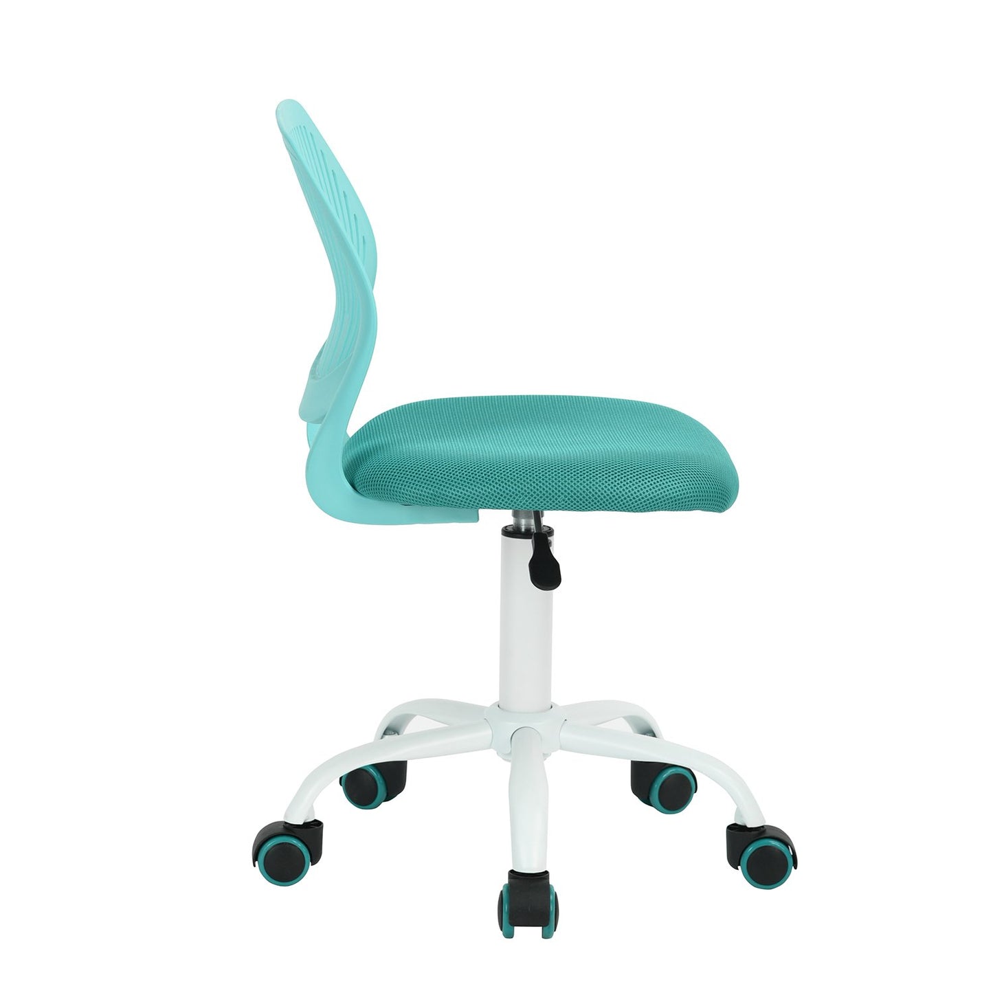 FurnitureR Desk Chair, Study Swivel Chair without Armrests, Adjustable Office Chair, Work Chair for Home Office, Bedroom, Study Room, Turquoise.