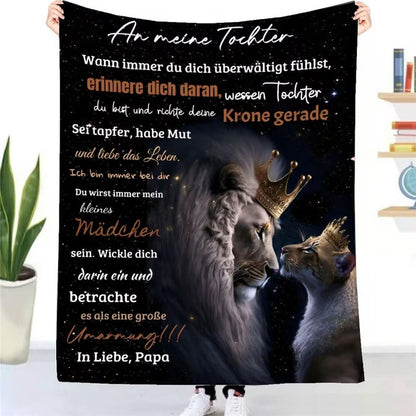 Cuddle Blanket: Soft father-daughter blanket, personalized gift from dad. Super soft fleece blanket, perfect for birthday and Christmas gifts. Ideal for living room, bed, or sofa.
