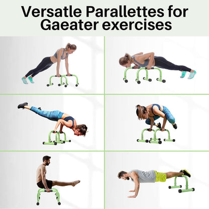 KingMile Parallettes, Handstand Bars, Large Push Up & Dip Bars, Non-Slip Push Up Handles, Calisthenics Equipment for Indoor & Outdoor, Suitable for Home Fitness & Push Ups (Green)