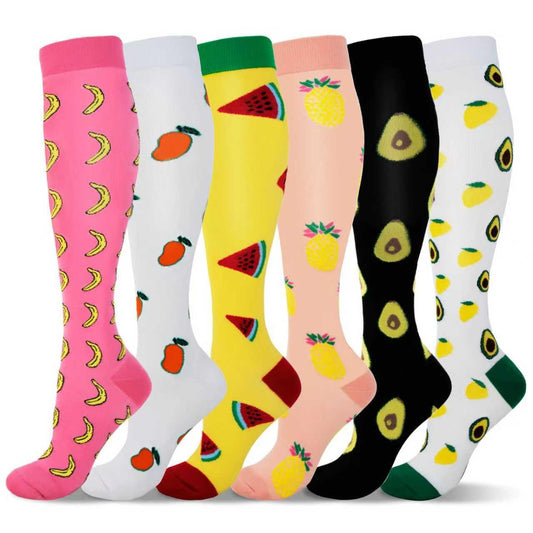 LEOSTEP Compression Socks (6 Pairs) Women's Thrombosis Socks Compression Socks for Sports, Flights, Running, Travel, Cycling, Pregnancy Nurse 20-30 mmHg