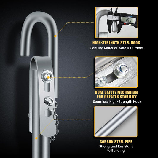Anbull 2-Piece 5T Tow Strap Emergency with Spring Damping, Towing Length 175cm, Max. Towing Capacity: 5000kg