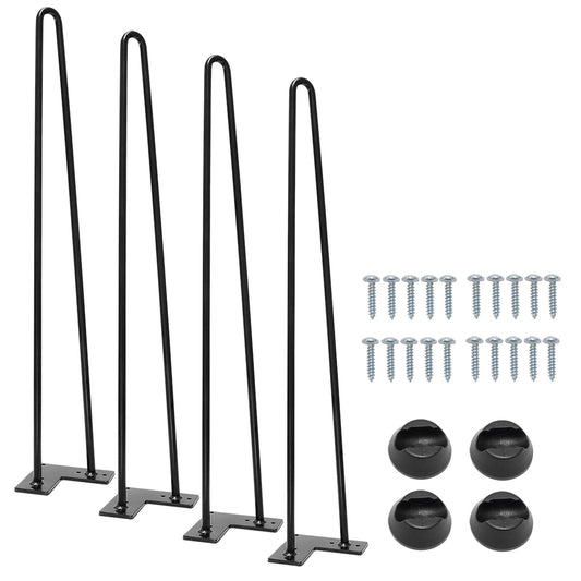 Signstek Table Legs Furniture Legs Metal Hairpin Legs Two-Rod Hairpin Table Legs 70cm/28’’ for coffee tables, modern desks, window ledges, or chairs