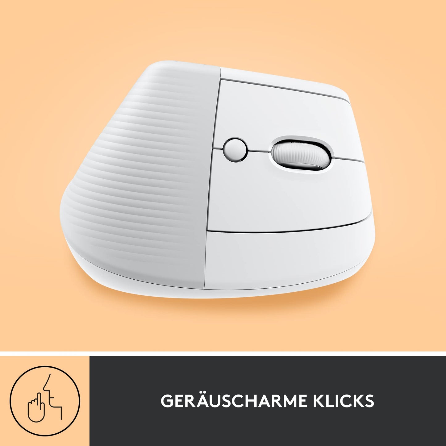 Logitech Lift Vertical Ergonomic Mouse, Wireless, Bluetooth or Logi Bolt USB Receiver, Quiet Clicks, 4 Buttons, Compatible with Windows/macOS/iPadOS, Laptop, PC - White