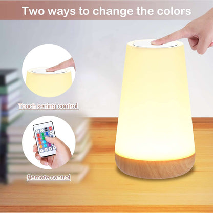 Lightess Dimmable Bedside Lamp 2 Pack Table Lamp Dimmable RGB Touch Smart Night Light Mood Light 13 Colors & Color Changing for Kids Room Bedroom Living Room Study Room etc.