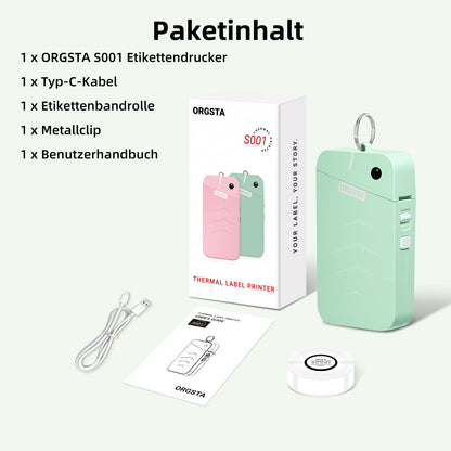 ORGSTA S001 Label Printer Self-adhesive Labeling Machine Bluetooth 2000 mAh Labeling Machines Labeling Device Label Printer Sticker Maker