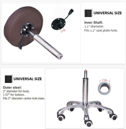 Kaleurrier gas lift, pneumatic chair parts, for chair or stool, lifting mechanism, durable steel housing, Chromcraft, universal size, height extension: 20 cm long.