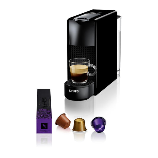Krups Nespresso Essenza Mini XN1108 coffee capsule machine | 19 bar | Energy saving mode | 1260 W | 0.6 liters | 8.03 x 3.31 x 12.99 cm | black