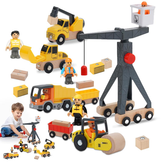 WDKXCN Construction vehicles for kids, construction toys, crane toy, mini excavator, bulldozer - play set for ages 3 and up.