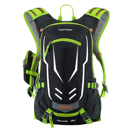 toptrek Bike Backpack 18L Ultra-lightweight Bicycle Backpack with Rain Cover and Helmet Cover Hydration Backpack Waterproof Cycling Backpack Sports Backpack Hydration Backpack (Green)