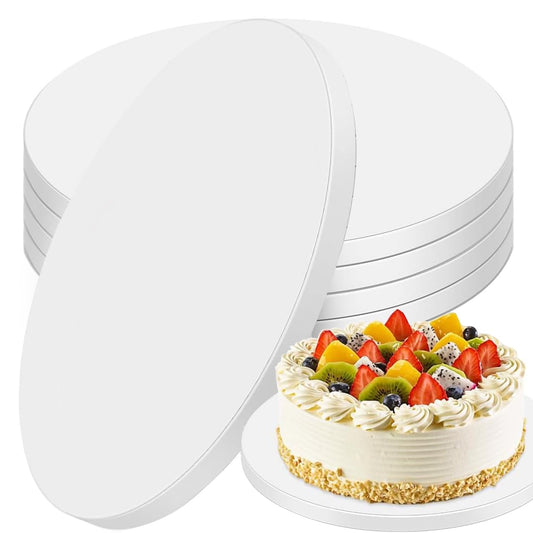 LWAIX Round Cake Board 30 cm 12mm Cake Tray for Wedding and Birthday Cake Decoration 5PCS (White)