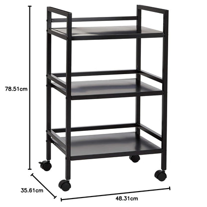 Amazon Basics Metal Serving Cart, 3 Levels, Black