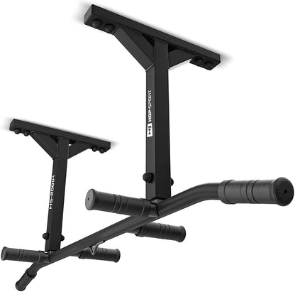 Hop-Sport Multigrip Chin-Up Bar for Ceiling Mounting HS-2001K - Professional Fitness Pull Up Bar with 6 non-slip grips and attachment for punching bag or TRX.