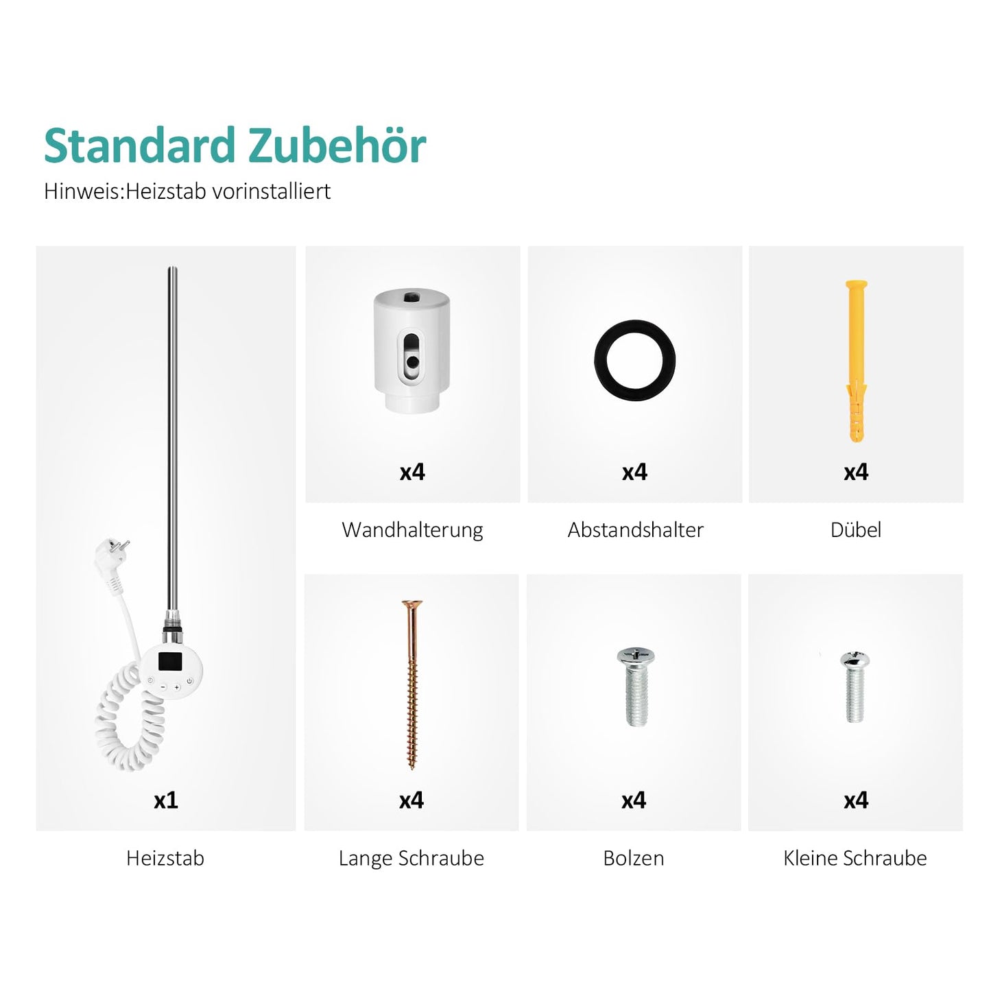 EMKE Electric Towel Radiator 1320x600 mm, Electric Towel Warmer with Thermostat and Heating Element White 800W.
