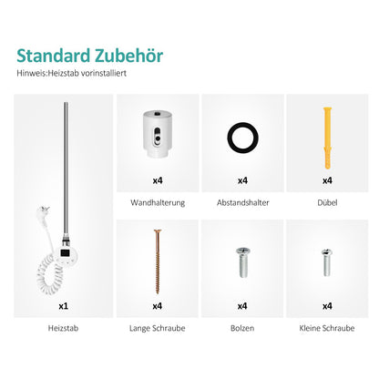 EMKE Electric Towel Radiator 1320x600 mm, Electric Towel Warmer with Thermostat and Heating Element White 800W.