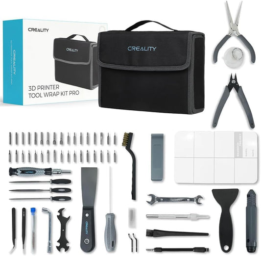 Creality 3D Printer Tool Kit Pro 74pcs Toolkit, Model Post-Processing 3D Printer Tool Kit, Nozzle Cleaning Set, Finishing, Deburring, Removal Tools, Cleaning Needles, for all 3D Printers