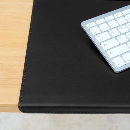 Hamosons - Large desk pad with edge protection / Angled desk pad size XL made of buffalo leather, black, model 26313.
