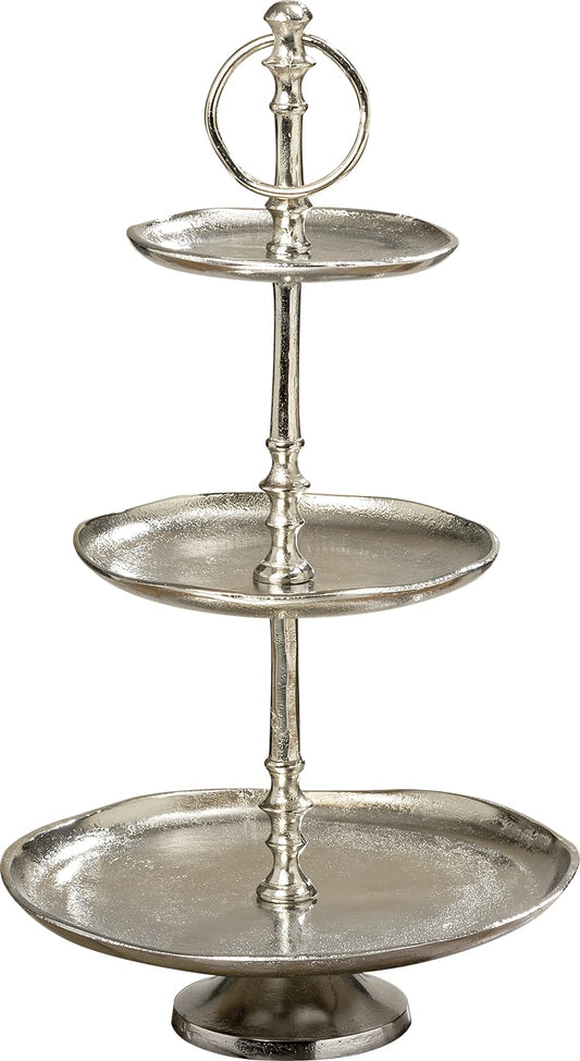 WHOLE HOUSE WORLDS Boltze Deco-Shelf Flaire Silver Aluminum h48 C Alu