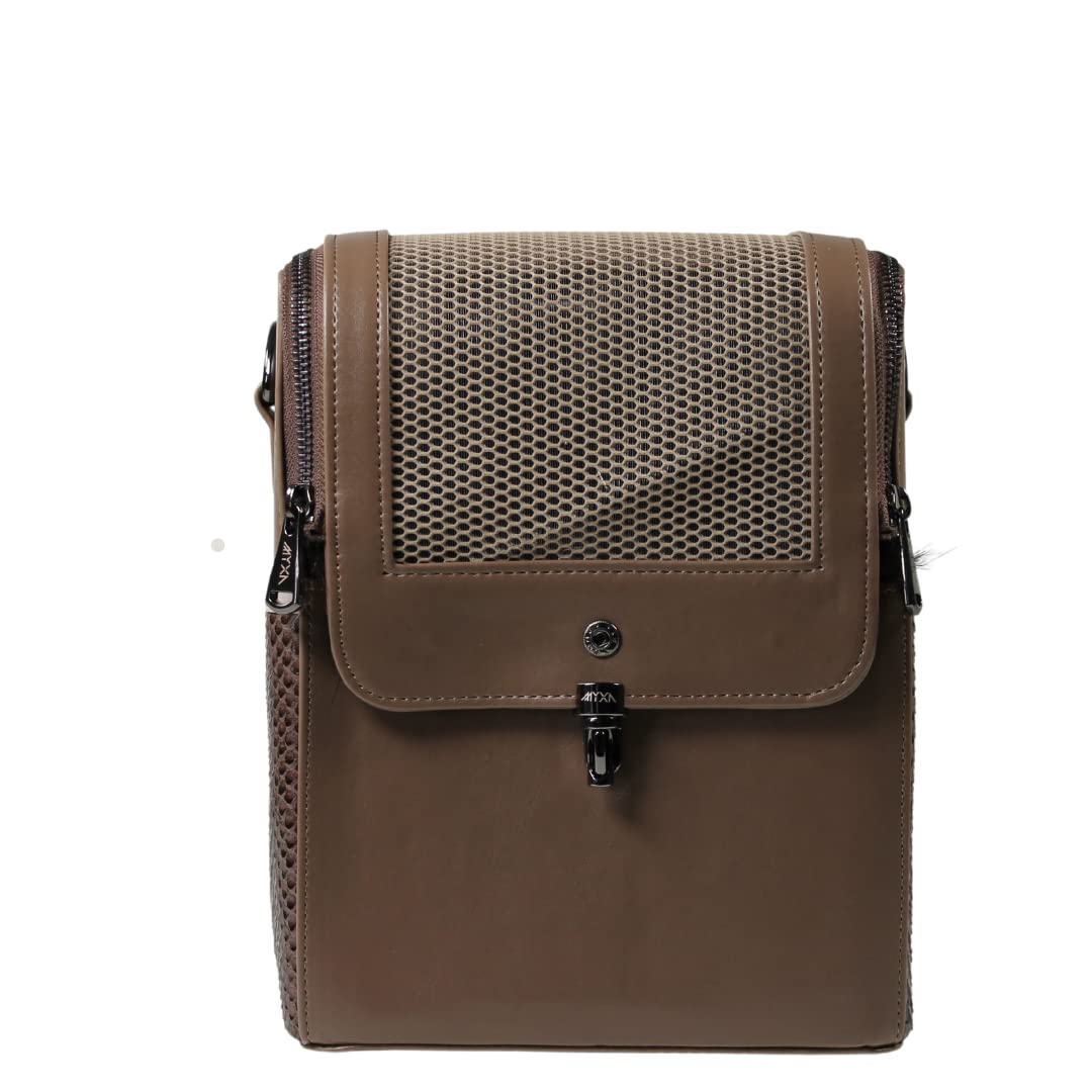 MYXA Classic dog carrier with removable roof net (Brown Snake, incl. 360° storage compartments)
