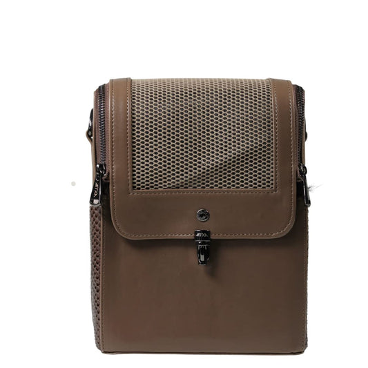 MYXA Classic dog carrier with removable roof net (Brown Snake, incl. 360° storage compartments)