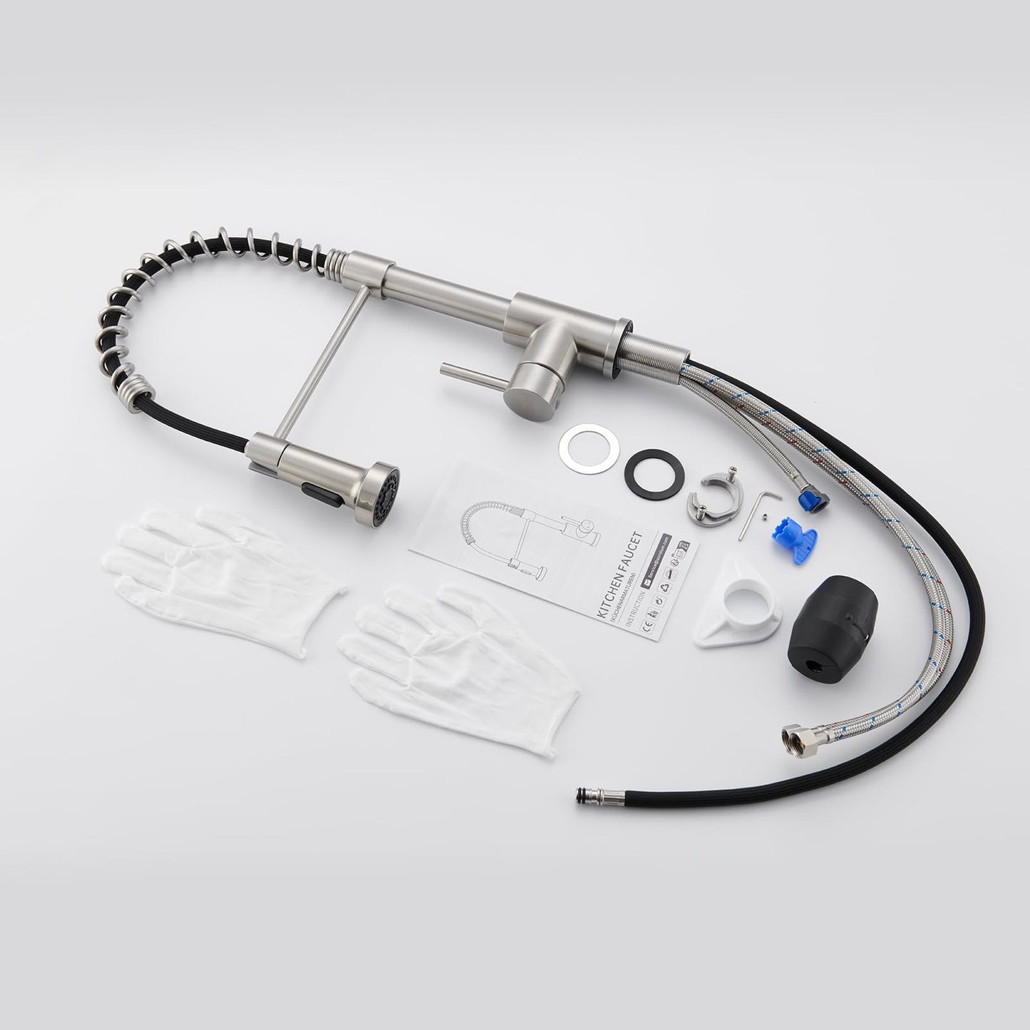 Auralum Kitchen Faucet, Kitchen Tap with Pull-Out Sprayer, Kitchen Mixer Tap with 2 Spray Modes, Stainless Steel Sink Faucet, 360° Swivel High Pressure Faucet for Kitchen.