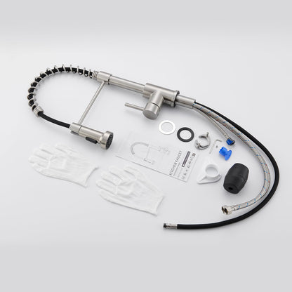 Auralum Kitchen Faucet, Kitchen Tap with Pull-Out Sprayer, Kitchen Mixer Tap with 2 Spray Modes, Stainless Steel Sink Faucet, 360° Swivel High Pressure Faucet for Kitchen.