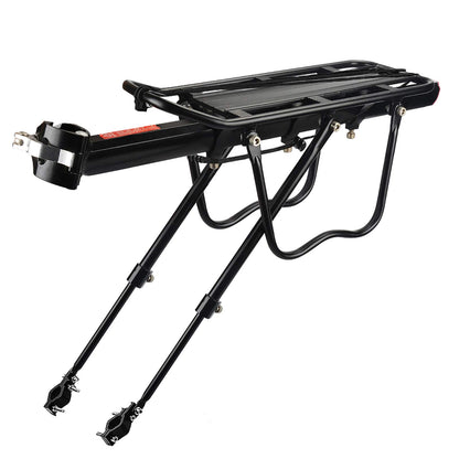 Bike rack 24-29 inch, Adjustable mountain bike luggage carrier, Universal lightweight aluminum alloy bicycle rack with a maximum load capacity of 100kg, Rear rack with reflector.