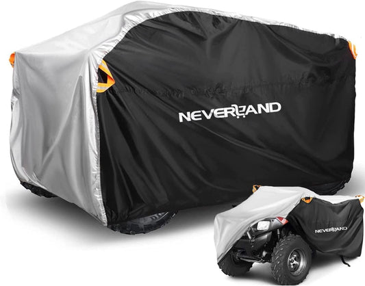 NEVERLAND XXXL Quad ATV Cover - Vehicle Protection Cover 256 * 110 * 120cm Phosphorescent Dirt-resistant Winterproof Dustproof Rain UV Protection Black & Silver