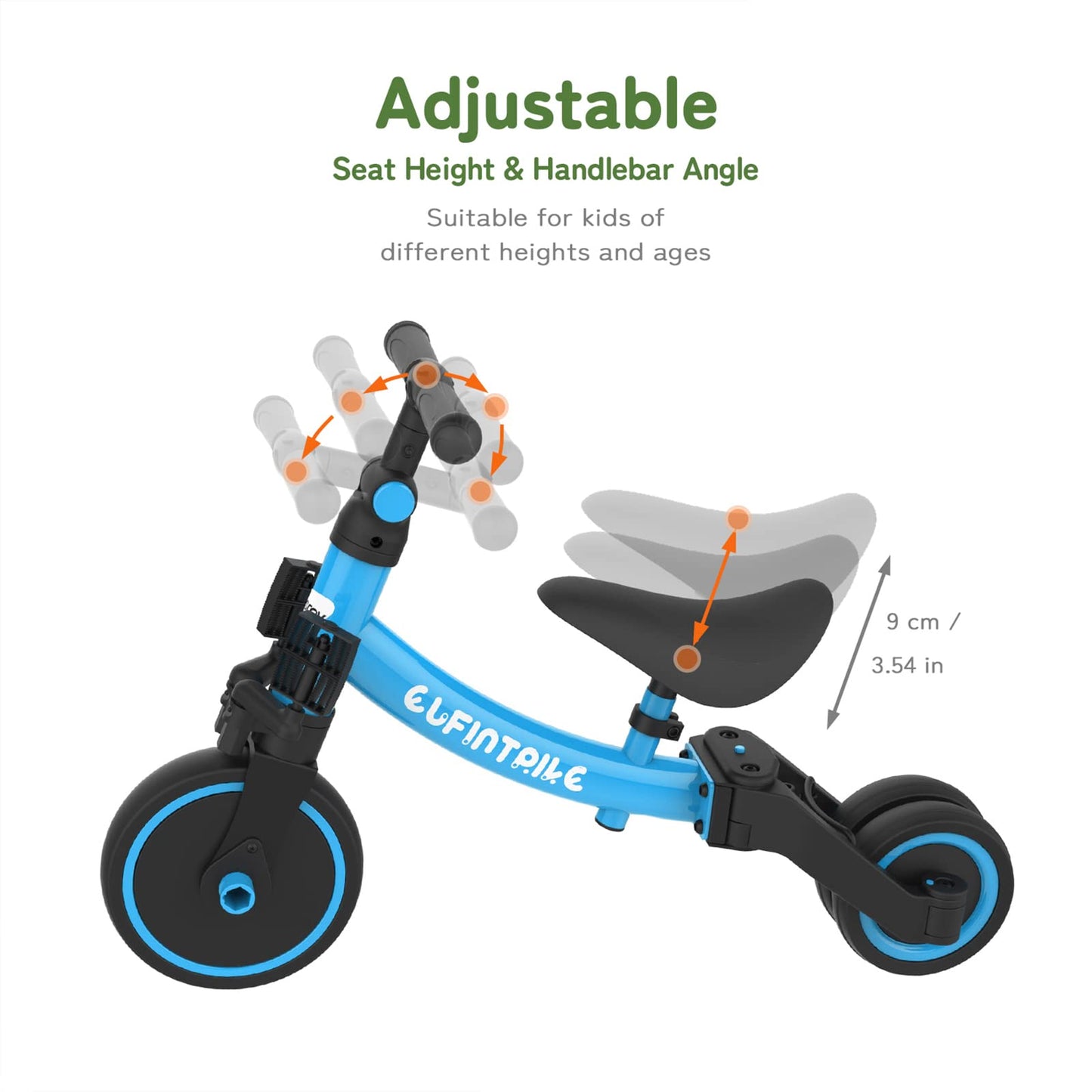 besrey 3 in 1 balance bike tricycle for kids aged 1 to 4 years old (blue)