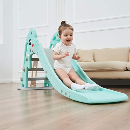 Baby Vivo Kids Slide Children's Slide Garden Slide Toddler Slide Plastic Dolphin rounded corners & edges for Indoor & Outdoor in turquoise