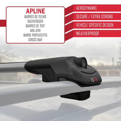 Alpine compatible with Ford Kuga 2 (C520) 2013-2019 ACE-1 Roof Rack Roof Rack Car Luggage Rack Gray Aluminum 2 Bars