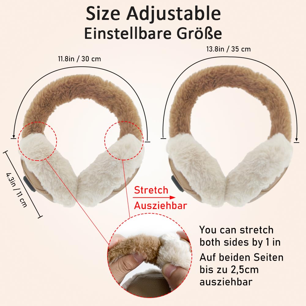AROMA SEASON® | Heated ear warmers with built-in battery for women men children in winter | Heatable ear muffs/ear warmers