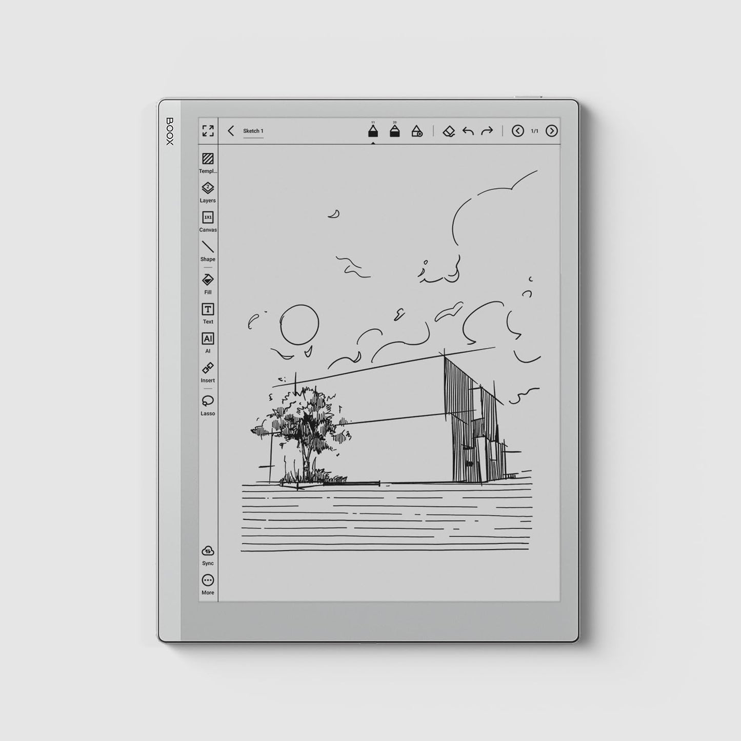 BOOX Go 10.3 ePaper Tablet 10.3" Monochrome 300 ppi 64GB Android 12 E-Ink HD WiFi BT