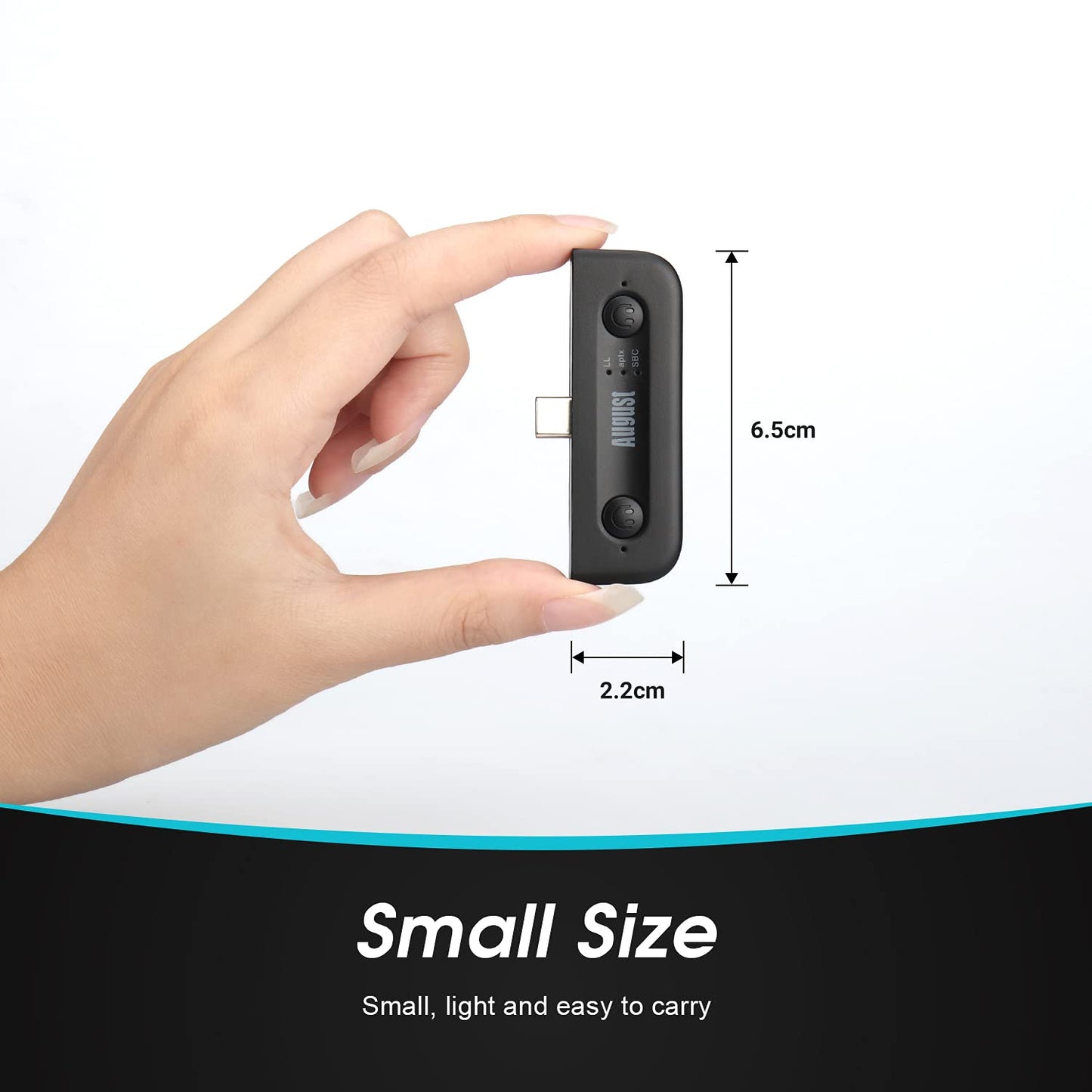 Dual Bluetooth Transmitter aptX LL - August MR410B - Type C adapter compatible with Switch, Android phones and tablets, MacBook, Surface - Includes pass-through and USB-C to USB adapter.