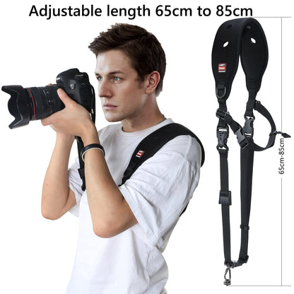 Airminti Camera Shoulder Strap and Hand Strap Set, secondary protection, adjustable, quick release, neoprene, black, camera strap for camera, camcorder with 1/4 inch tripod thread.