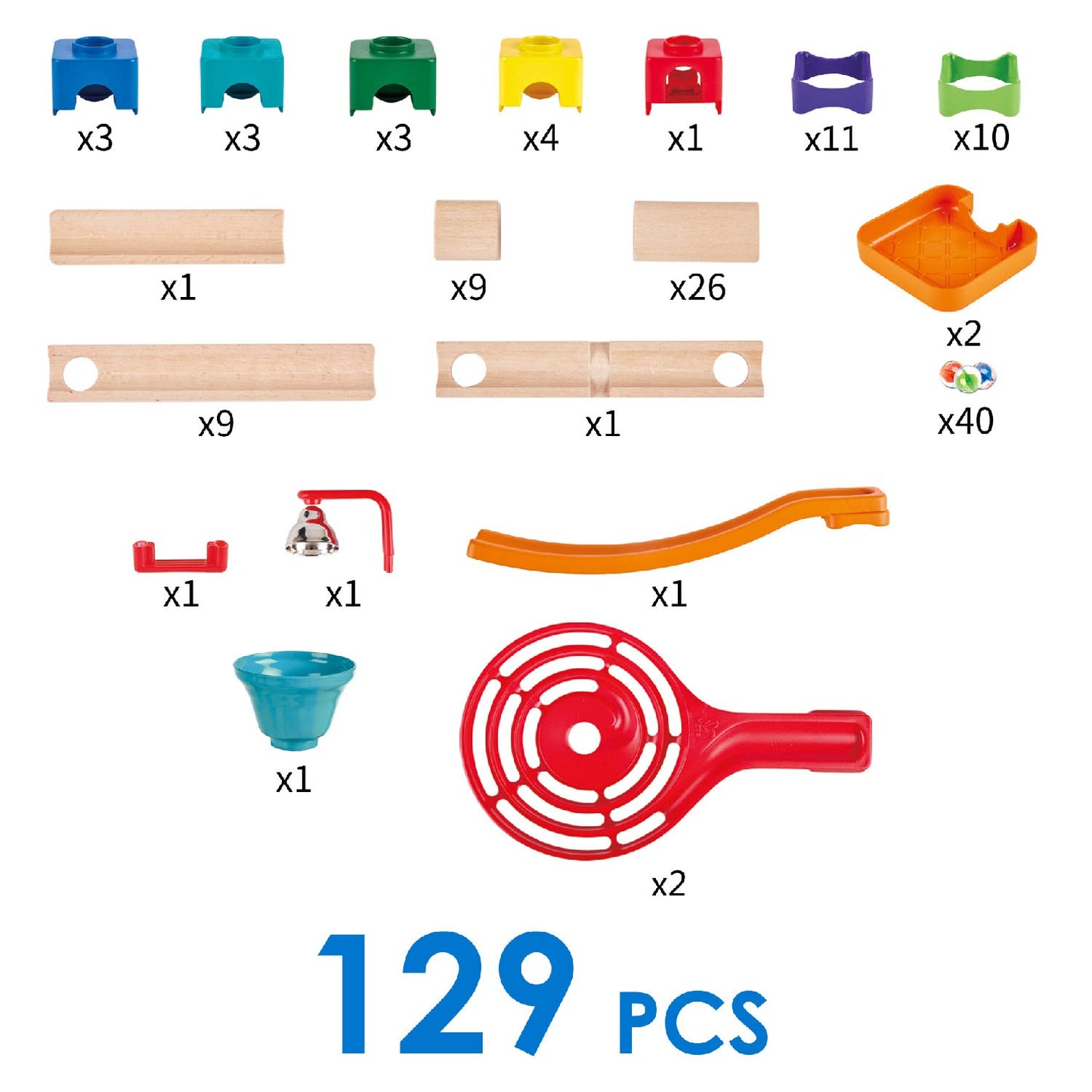 Hape Marble Run, construction toy made of FSC wood, ball track for ages 3 and up, $110.
