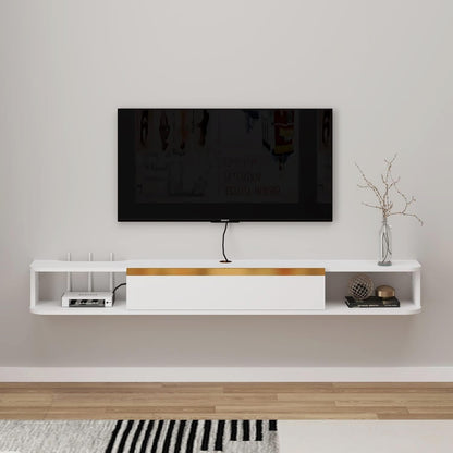 Pmnianhua TV floating lowboard, wall-mounted TV cabinet, wall-mounted floating TV stand entertainment media console center large storage cabinet for living room home office (120cm)