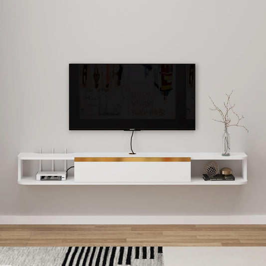 Pmnianhua TV floating lowboard, wall-mounted TV cabinet, wall-mounted floating TV stand entertainment media console center large storage cabinet for living room home office (120cm)