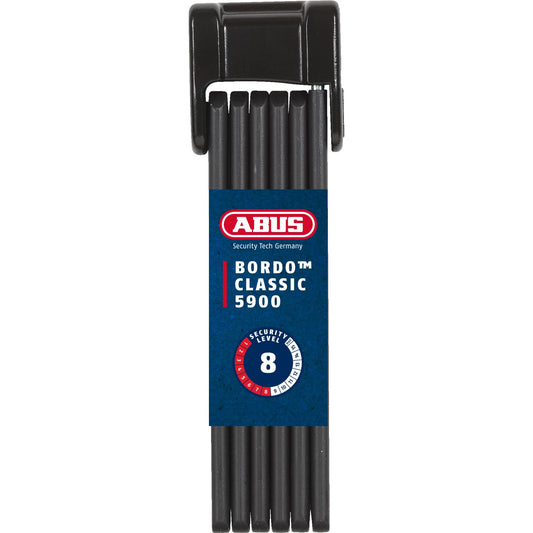 ABUS folding lock Bordo Classic 5900/90 ST with lock bag - bike lock made of hardened steel - ABUS security level 8
