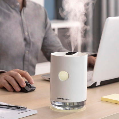 InnovaGoods® Vaupure ultrasonic humidifier quickly and easily humidifies the air, rechargeable and elegantly designed, ideal for home and work.