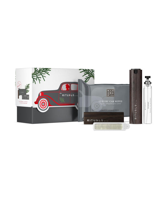 RITUALS The Ritual of Homme Car Perfume Gift Set - Includes a car perfume, a pack of car wipes, and a reusable wooden holder with 2 refillable air fresheners.