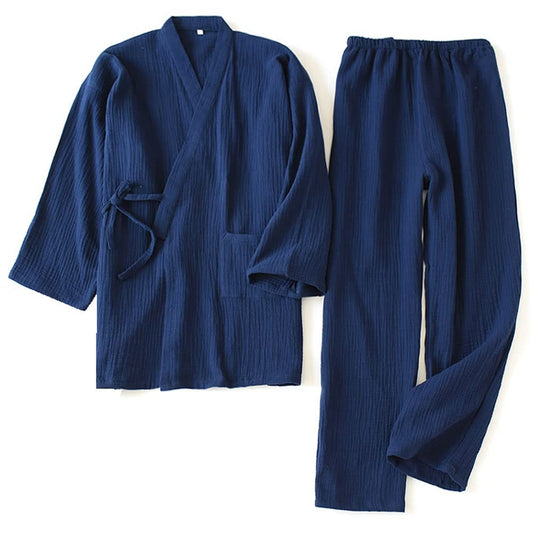 OWLONLINE Soft, Pure cotton crepe pajama for women, Japanese Kimono pajama, Size L-C18