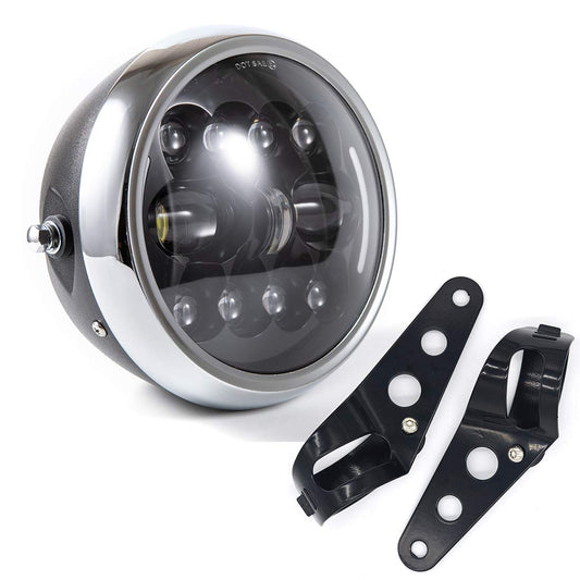 evomosa Motorcycle Headlight LED 7.5 Inch Motorcycle DRL Light Front Headlamp with Bracket (Color 2)