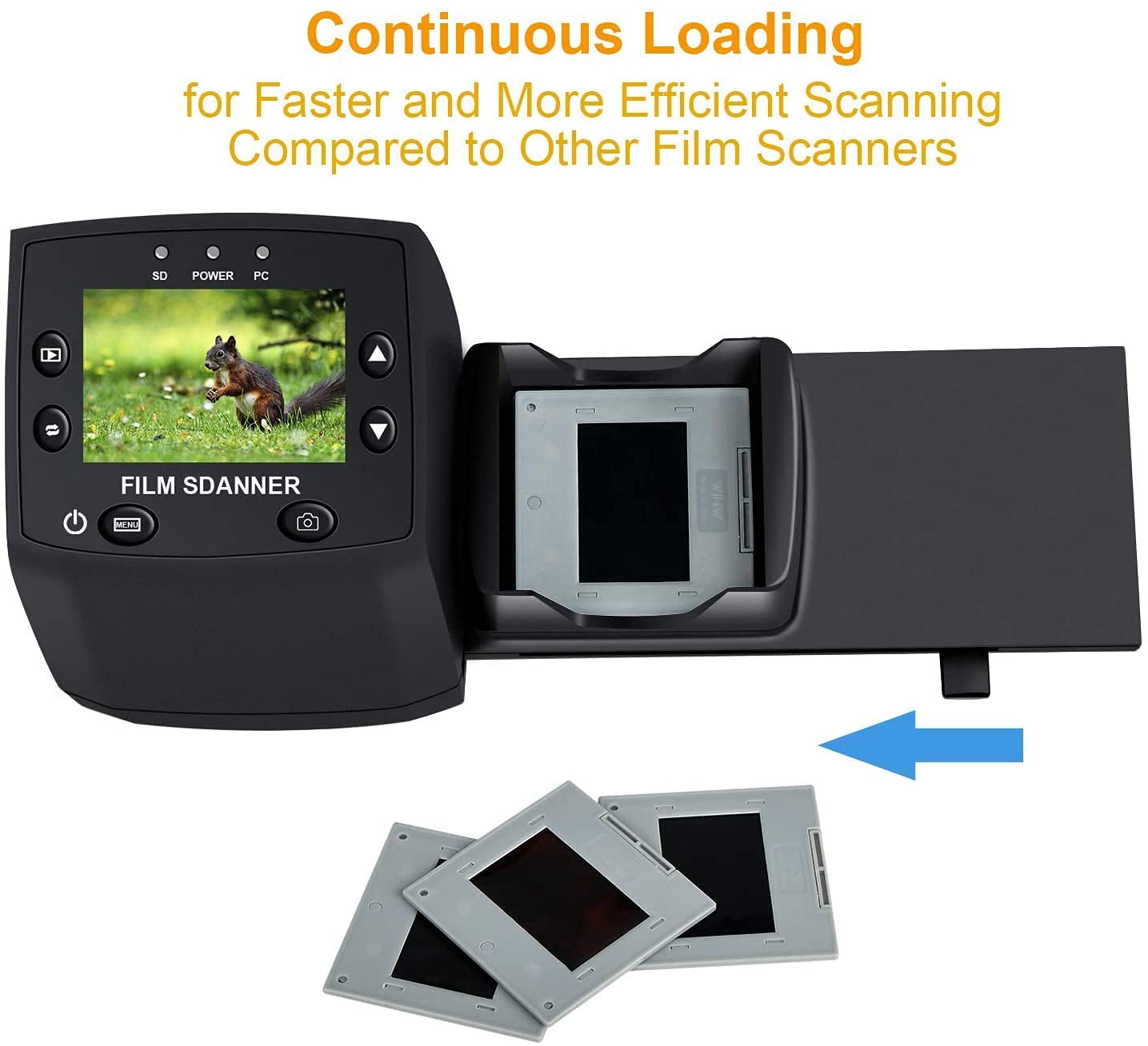 DIGITNOW! Slide Scanner Converts 35mm/135 Negatives and Slides to Digital JPEG, Film Scanner with High Resolution of 1800 DPI, No Computer Required