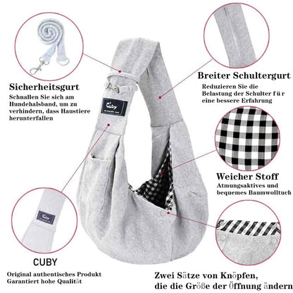 CUBY Summer Sling Pet Carrier Small Dog Cat Single Shoulder Pet Bag for Traveling Dog Carrier Bag (Gray)