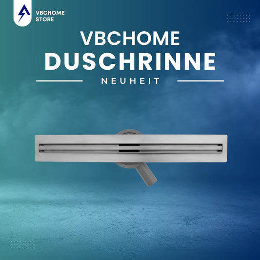 VBChome shower drain 70 cm ULTRA SLIM stainless steel drain set - Flat floor drain with siphon and odor stopper - Sizes 60, 80, 90, 100 cm - Drain for bathroom shower