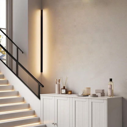 LOVUS Long LED Wall Light Indoor, 150CM Wall Corner Lamp with Remote Control, Black Modern Wall Lamp, Dimmable (3000K-6000K), Corner Wall Light, 50W 4000LM, Aluminum