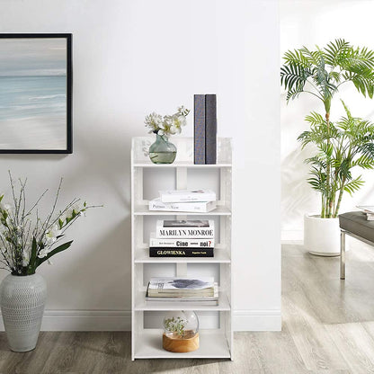 White shoe rack, 40 cm wide shoe rack, narrow and tall shelf, small standing shelf with 5 shelves, stackable bathroom shelf, kitchen storage shelves, decorative shelf, shoe cabinet for hallway, bathroom, kitchen, living room.